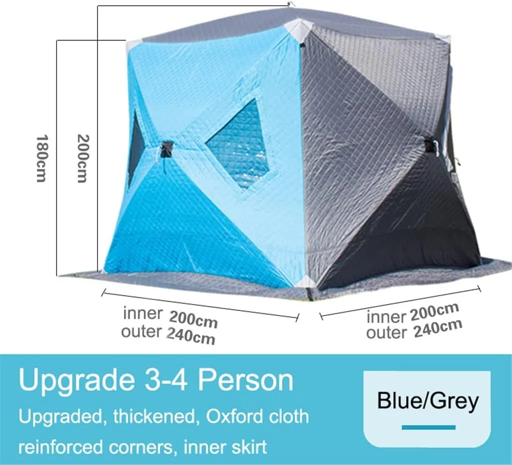 1-4 Winter Fishing Tent Winter Ice Fishing Tent Camping Tent Windproof and Rainproof Outdoor Winter Fishing Warm Tent (Color : D, Size : 220 * 220 * 200cm) (D 220 * 220 * 200cm)