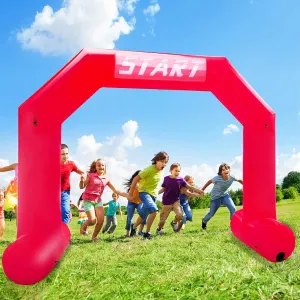 13ft Inflatable Arch, Inflatable Start Finish Line Archway with Powerful Blower for 5K Race, Fundraisers, Advertising Party, Commercial Events (Red-13ft)