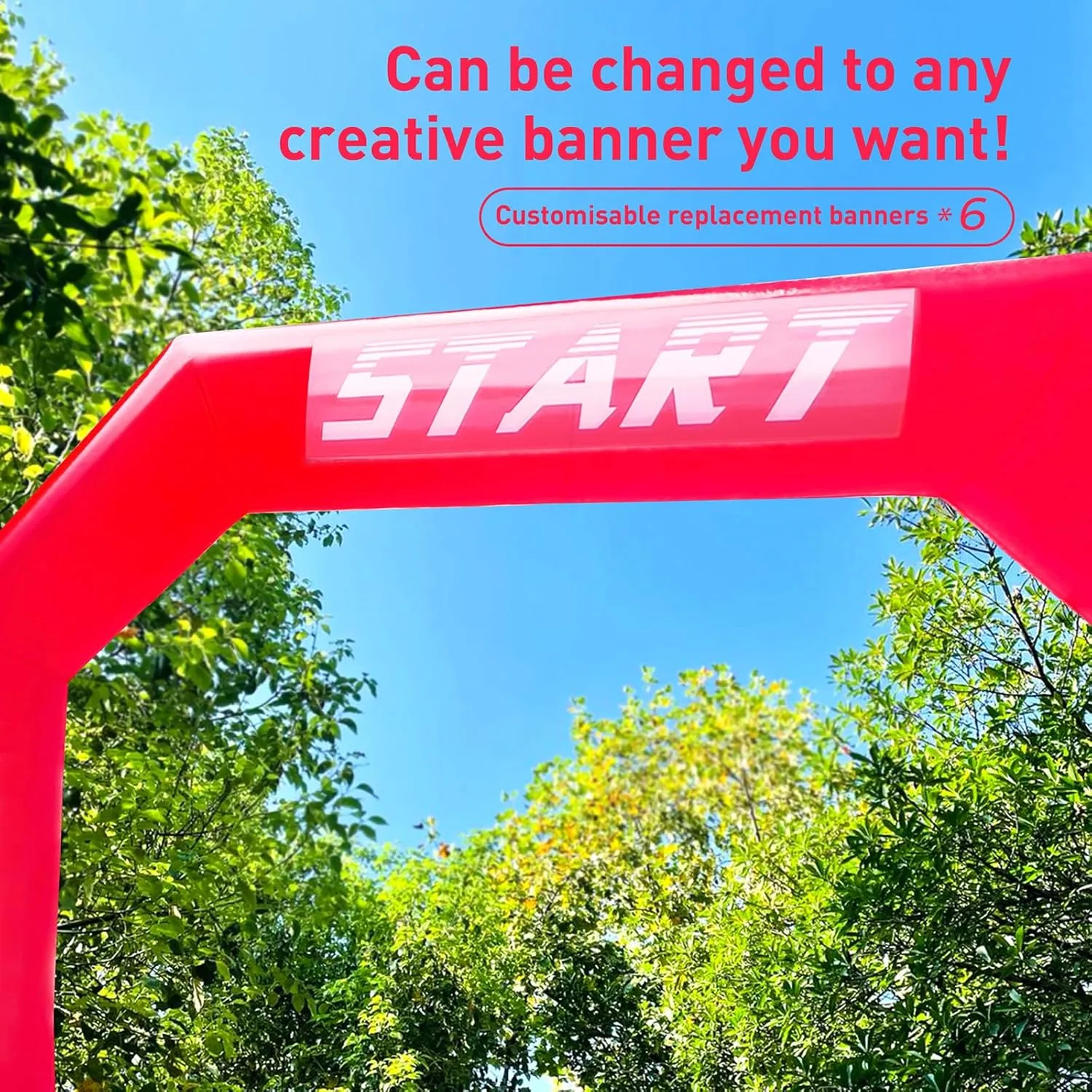 13ft Inflatable Arch, Inflatable Start Finish Line Archway with Powerful Blower for 5K Race, Fundraisers, Advertising Party, Commercial Events (Red-13ft)