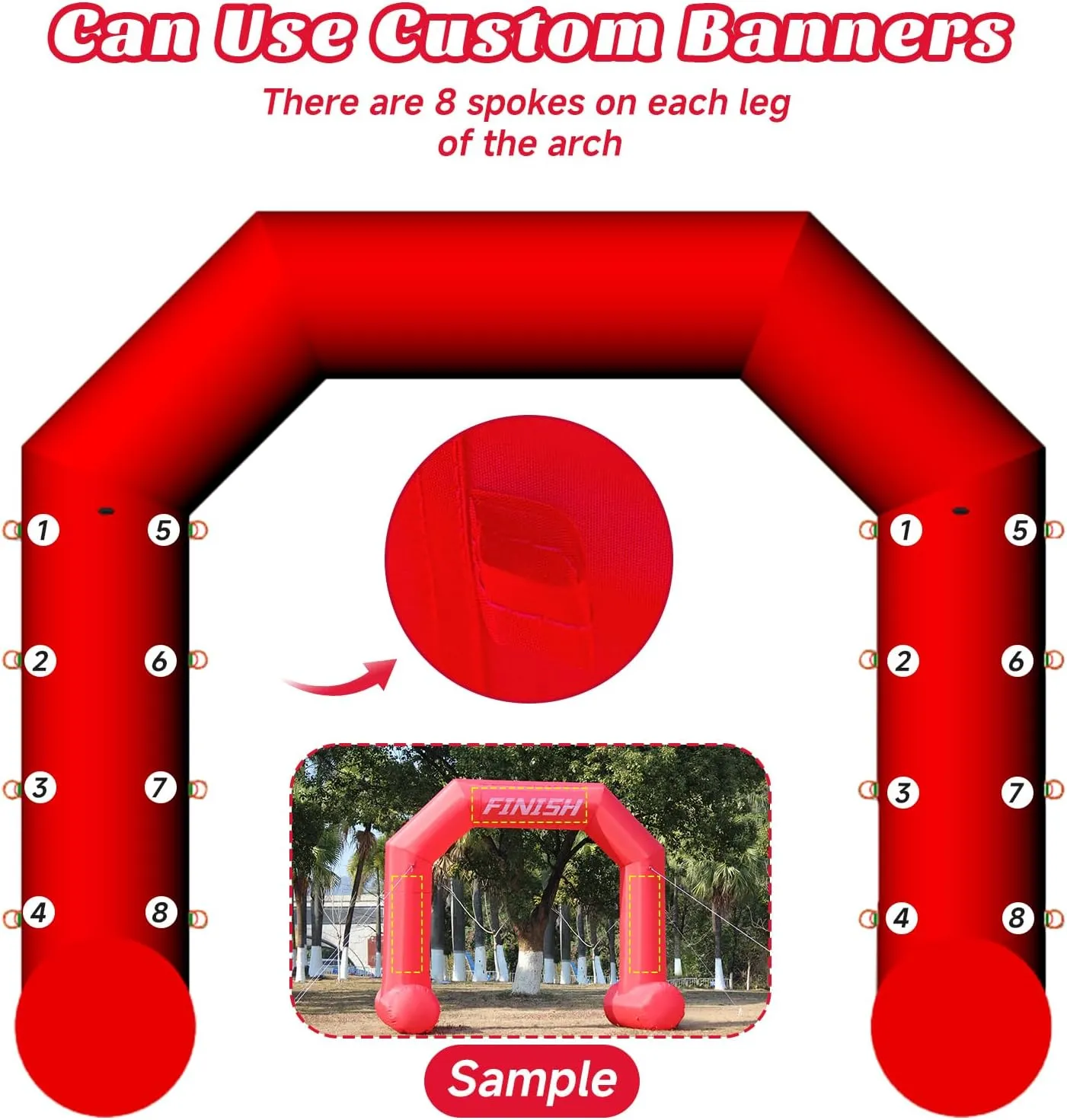 13ft Inflatable Arch, Inflatable Start Finish Line Archway with Powerful Blower for 5K Race, Fundraisers, Advertising Party, Commercial Events (Red-13ft)