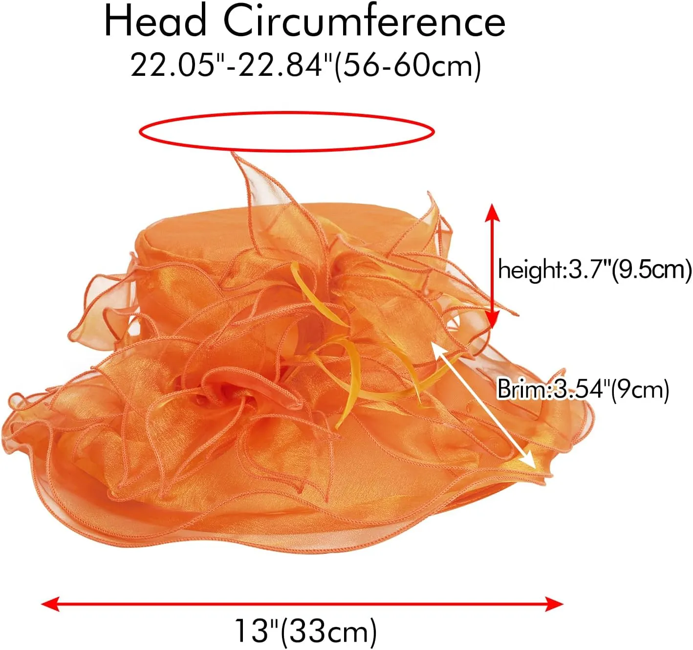 2025 Derby Hat, Classy Sun Hat for Women Ladies, Organza Feather Kentucky Fascinator for Tea Party Church UV Protection