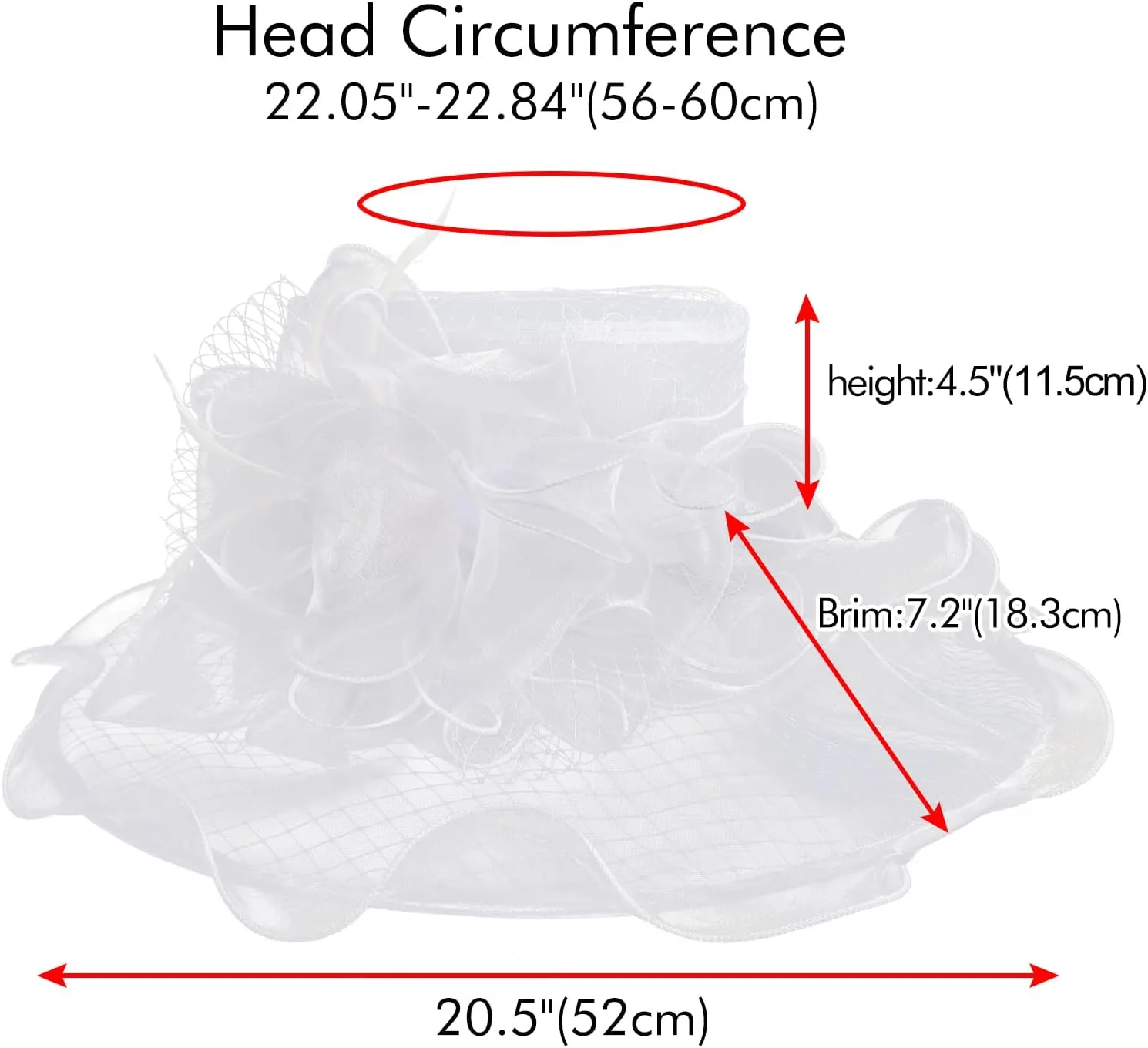 2025 Kentucky Derby Hat for Women Ladies, Organza Veil Feather Fascinator for Tea Party Church UV Protection Sun Hat