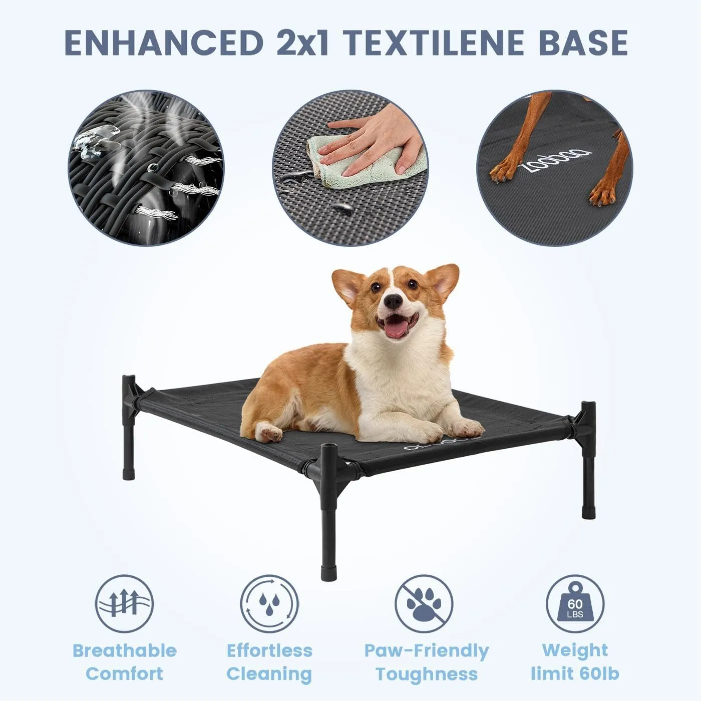 29" 2-in-1 Dog House for Medium Dogs, Elevted Dog House Outdoor/Indoor, Puppy Shelter Outside,Water Resistant 600D PVC and Durable 2x1 Textilene Raised Dog Bed