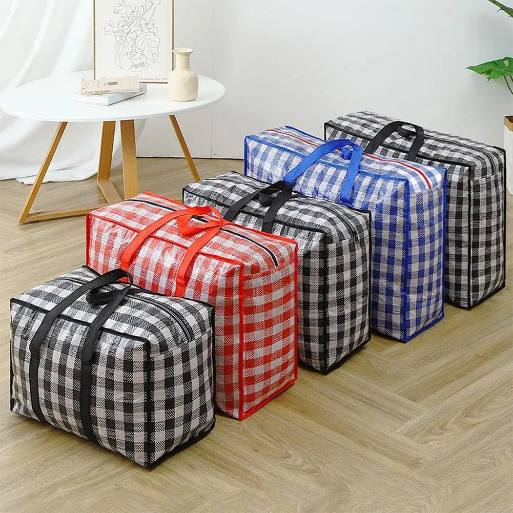 3 Pcs Moving Bag,Medium Large Extra Large Heavy Duty Storage Bag,Waterproof Dustproof Quilt Blankets Duffel Bag with Strong Handles & Zipper (02 Blue)