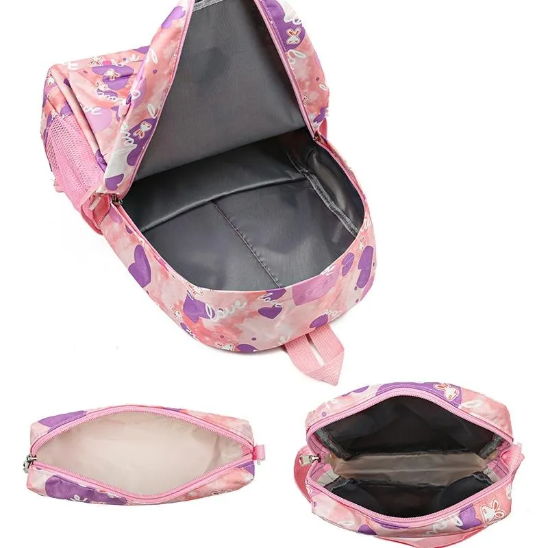 3 Piece Sweet Casual Backpack Set For Students