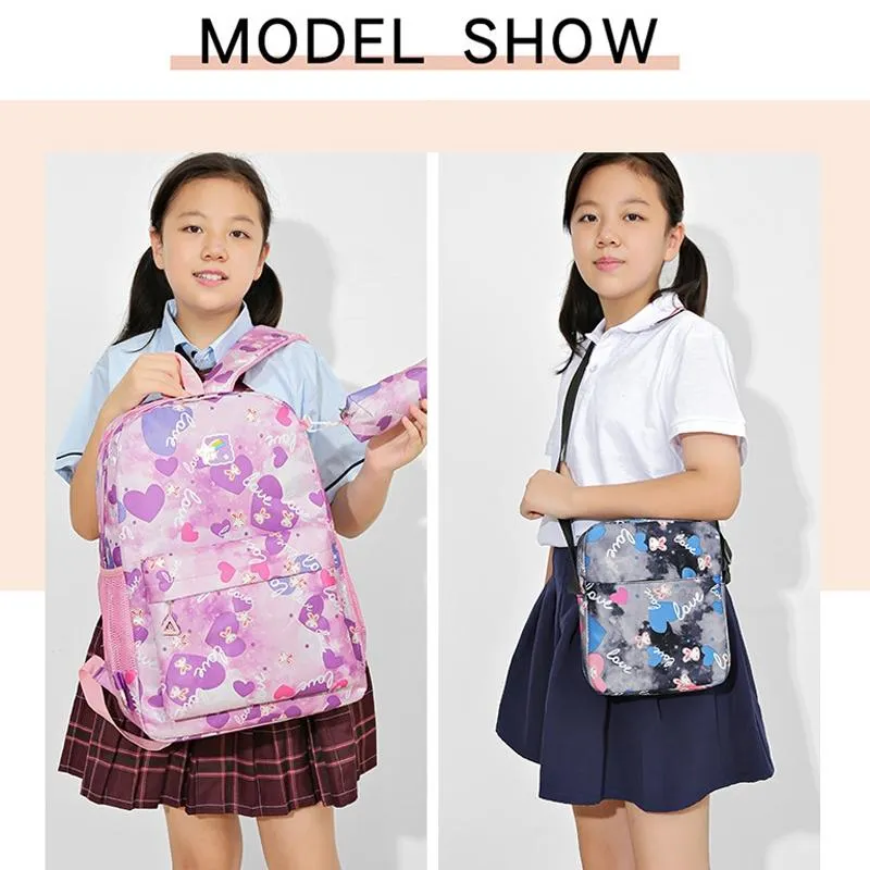 3 Piece Sweet Casual Backpack Set For Students