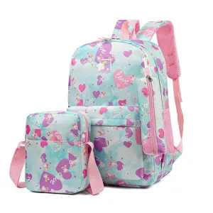 3 Piece Sweet Casual Backpack Set For Students