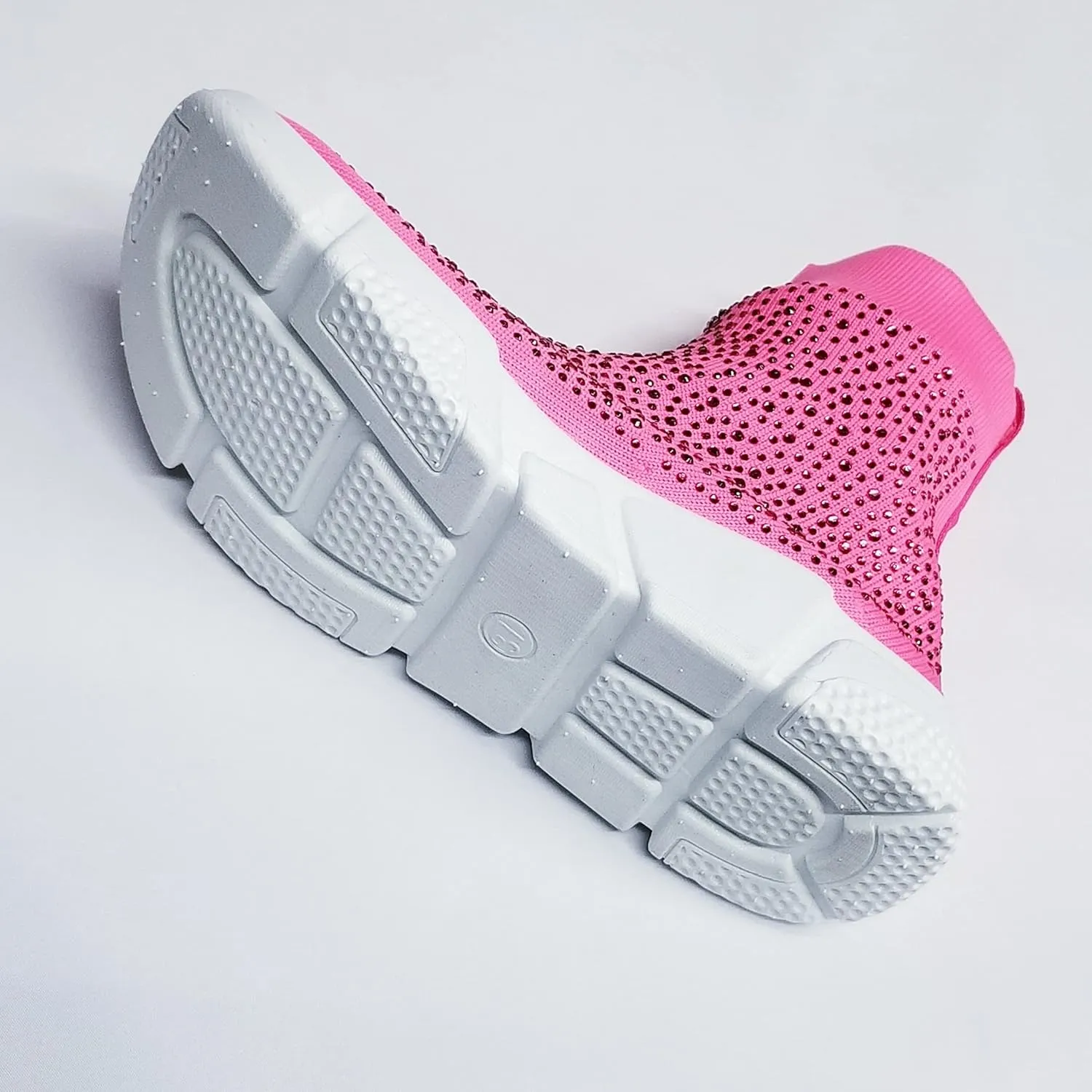 7K Women Ankle Sock Sneaker Fashion Rhinestone Slip On Shoes
