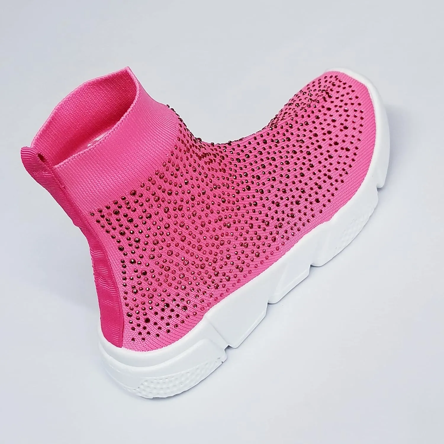 7K Women Ankle Sock Sneaker Fashion Rhinestone Slip On Shoes