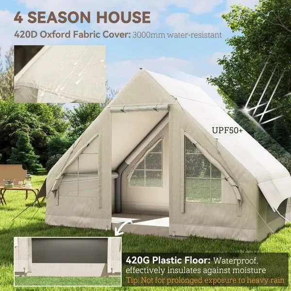 AeroShell 3P Inflatable Base Tent – Rapid Deploy Shelter with Pump and Sun Shield