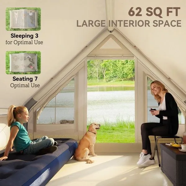 AeroShell 3P Inflatable Base Tent – Rapid Deploy Shelter with Pump and Sun Shield