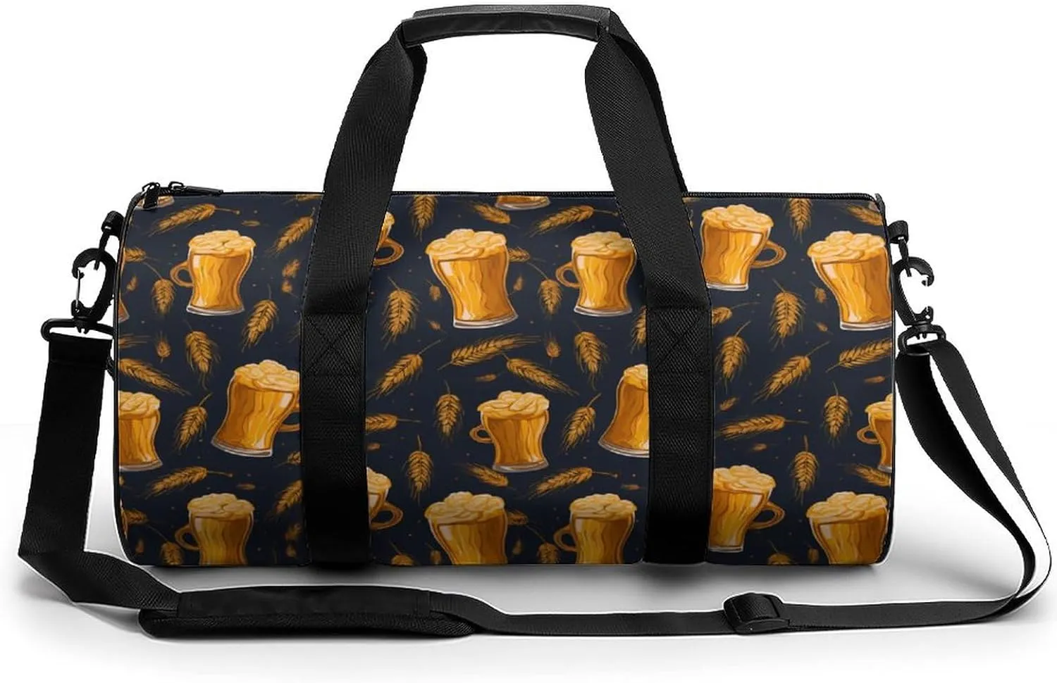 Alcohol Beer Pattern Sports Gym Bag Durable Workout Bags Travel Duffel Bags Yoga Exercise Bag for Women Men