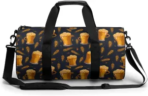 Alcohol Beer Pattern Sports Gym Bag Durable Workout Bags Travel Duffel Bags Yoga Exercise Bag for Women Men