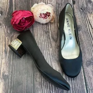 Anne Klein Black Haedyn Block-Heel Pumps 8M