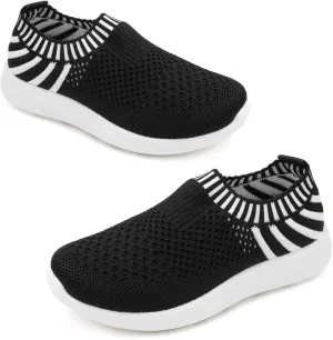 Apawwa Kids Lightweight Slip On Running Shoes - Pink/Blue/Navy/Black Walking Shoes for Toddler/Little Kids/Big Kids