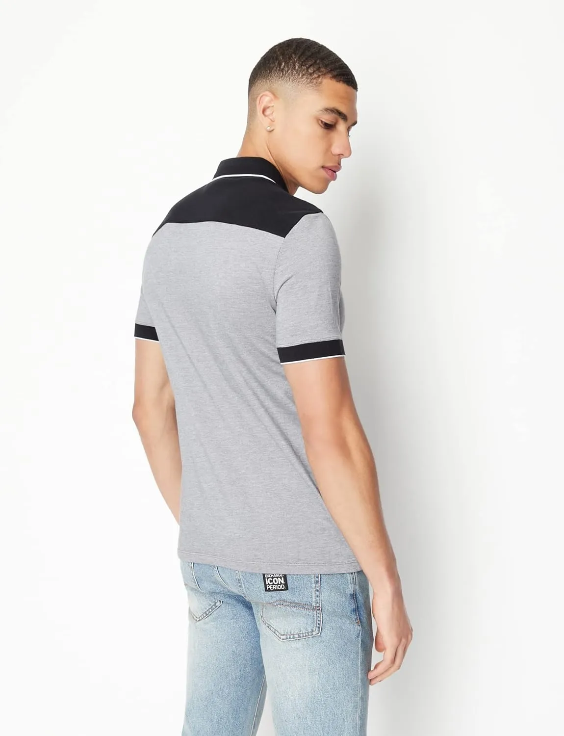 Armani Exchange Two-Toned Button-Down Polo