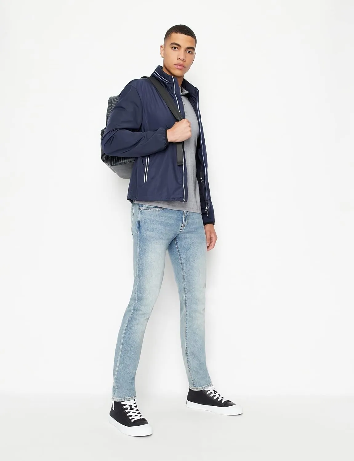 Armani Exchange Two-Toned Button-Down Polo