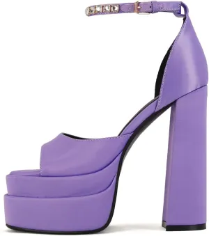 Arqa Platform Sandals Rhinestones Ankle Strap Pumps Peep Toe Silk High Heels Wedding Dres Chunky Heeled Sandal