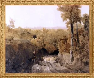 Art Oyster William of Oxford In the Forest of Wychwood - 16" x 20" Premium Canvas Print with Antique Gold Finish Frame