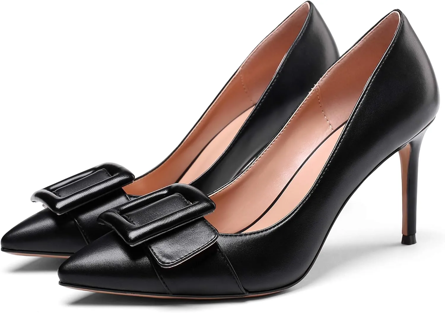 AUMOTED Women Pumps Pointed Toe High Heel 3.4 Inch Party Stiletto Heels Dressy Office Shoes