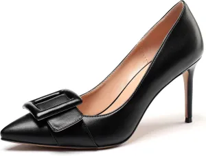 AUMOTED Women Pumps Pointed Toe High Heel 3.4 Inch Party Stiletto Heels Dressy Office Shoes