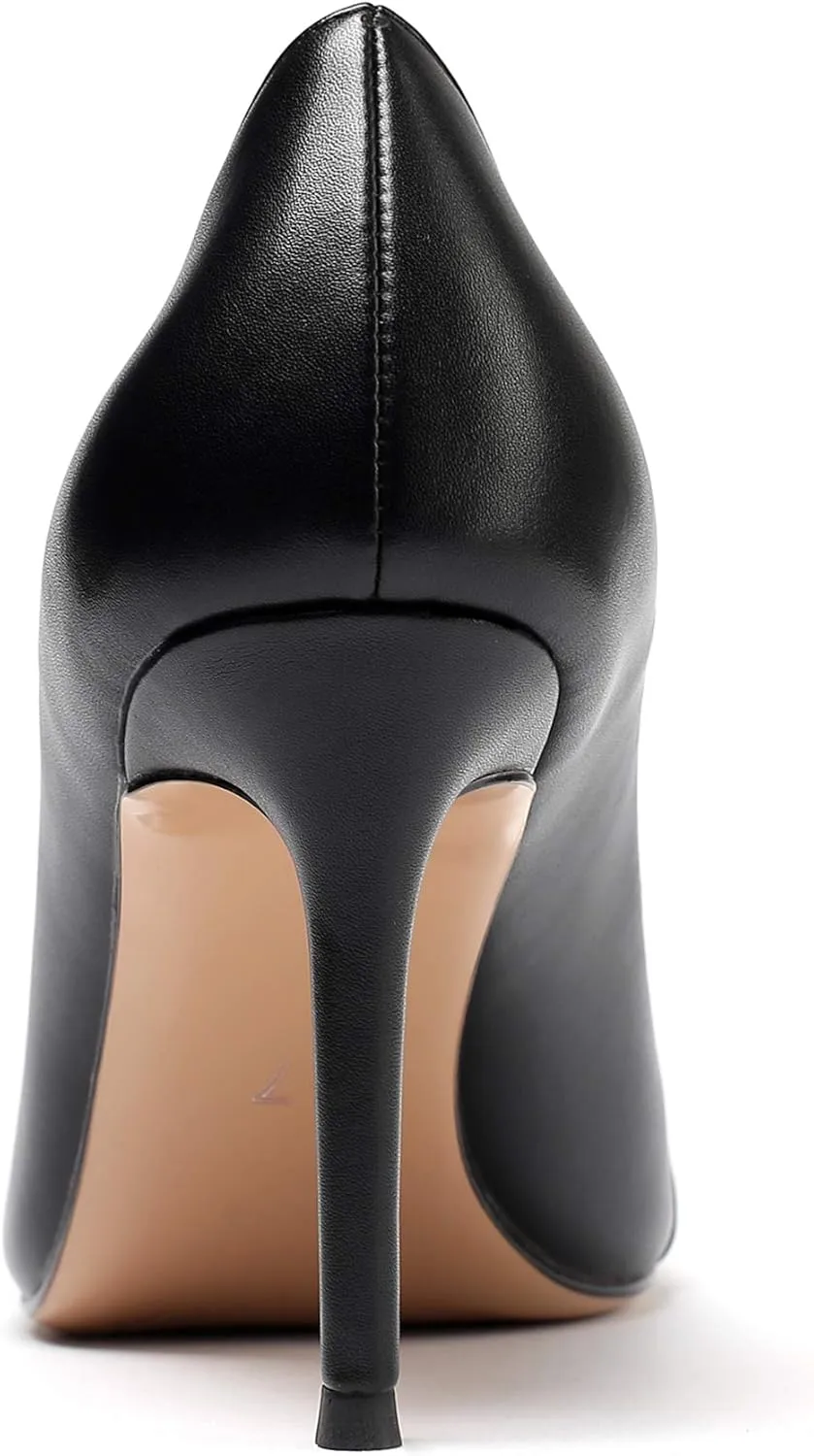 AUMOTED Women Pumps Pointed Toe High Heel 3.4 Inch Party Stiletto Heels Dressy Office Shoes