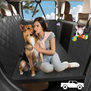 Back Seat Extender for Dogs, Truck Dog Seat Cover Back Seat Hard Bottom, Dog Hammock for Truck Full Size, Pet Seat Covers for Crew Cab F150, RAM1500, Sierra, Tundra, Silverado, Titan