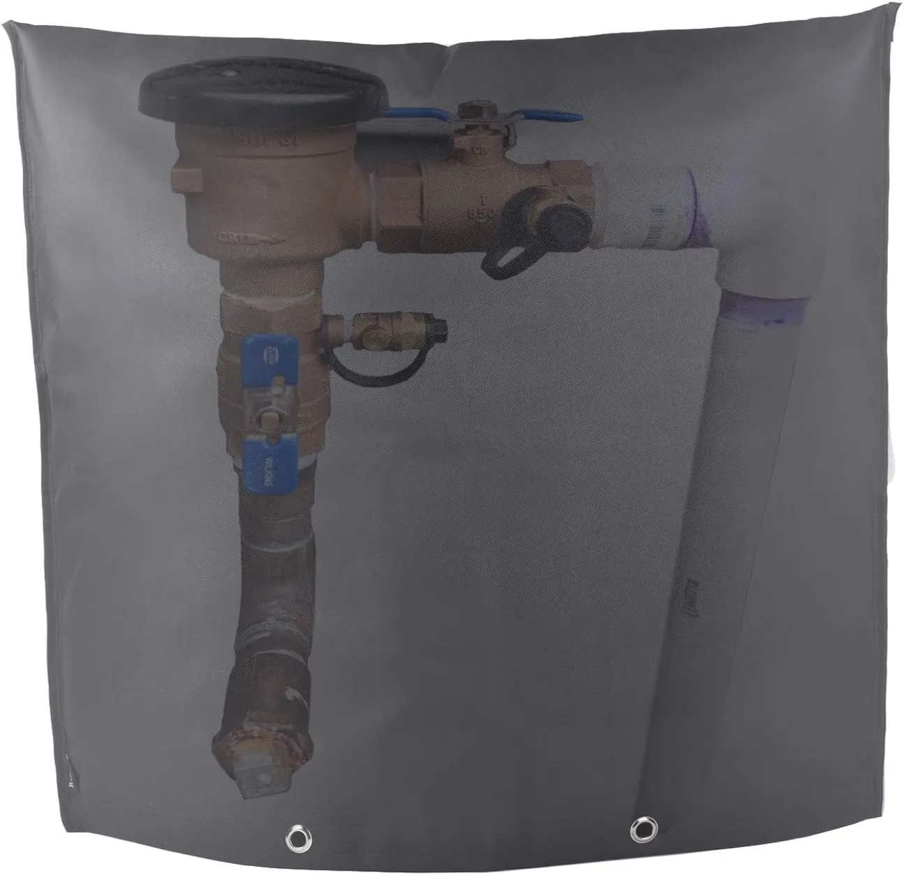 Backflow Preventers Protection 30”W x 26”H Backflow Winter Cover Insulated Cover Pouch for Winter Pipe Freeze Protection,Water Sprinkler Valve Box and Controller (24Wx24H, Black)