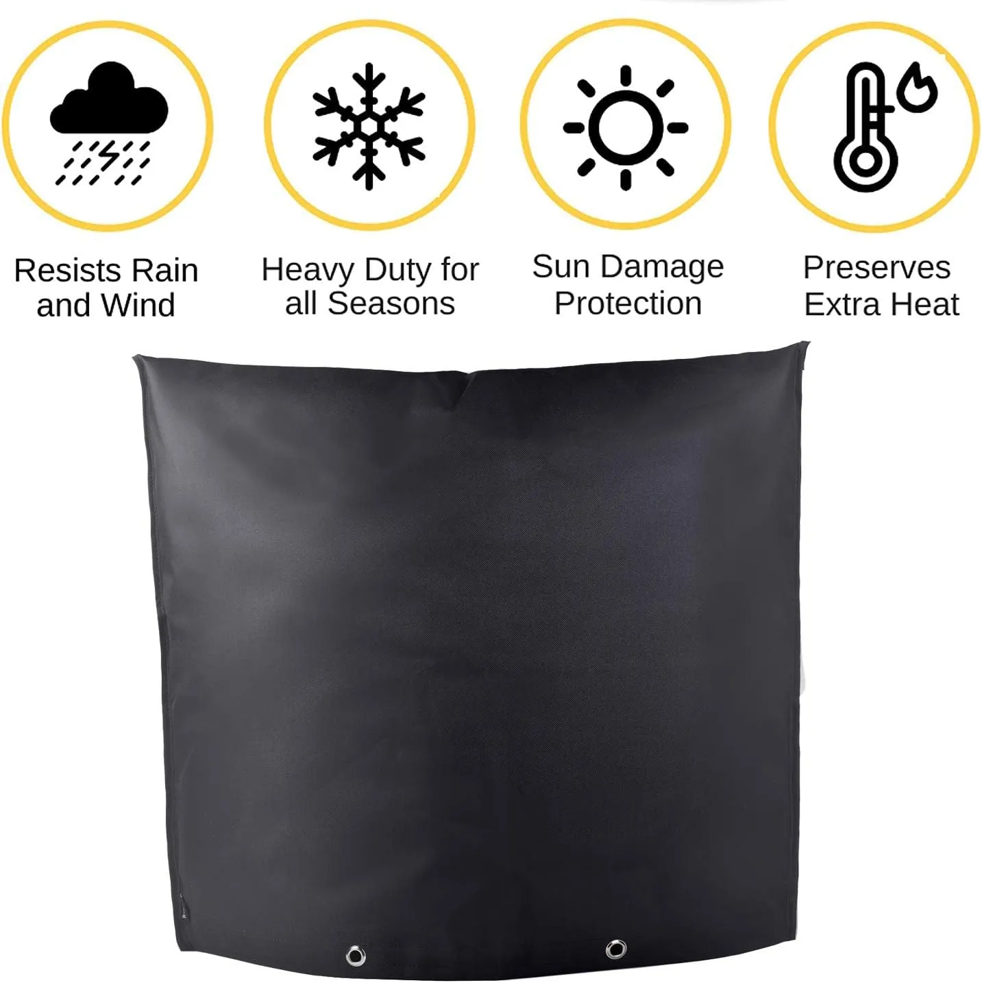 Backflow Preventers Protection 30”W x 26”H Backflow Winter Cover Insulated Cover Pouch for Winter Pipe Freeze Protection,Water Sprinkler Valve Box and Controller (24Wx24H, Black)