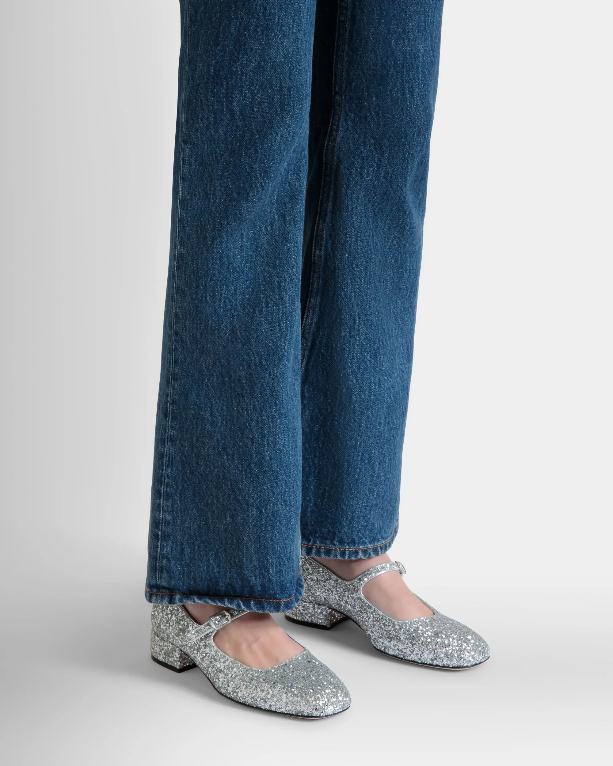 Ballyrina Pump in Silver Fabric