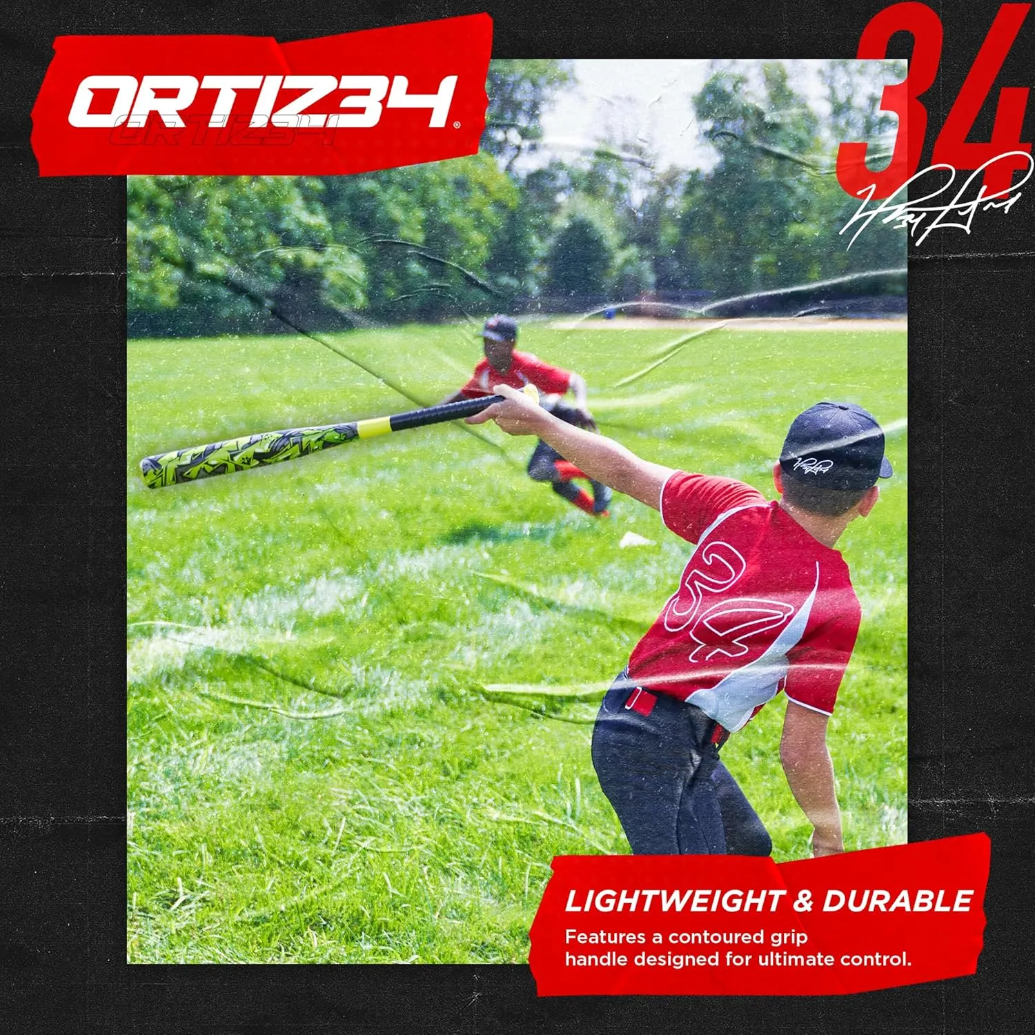 Bat & Ball Set - Graffiti Plastic Bat & Ball Homerun Set- David Ortiz Backyard Baseball Set for Youth, Kids, Teenagers, Adults