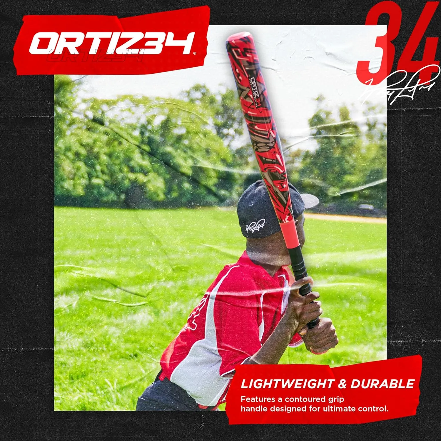 Bat & Ball Set - Graffiti Plastic Bat & Ball Homerun Set- David Ortiz Backyard Baseball Set for Youth, Kids, Teenagers, Adults