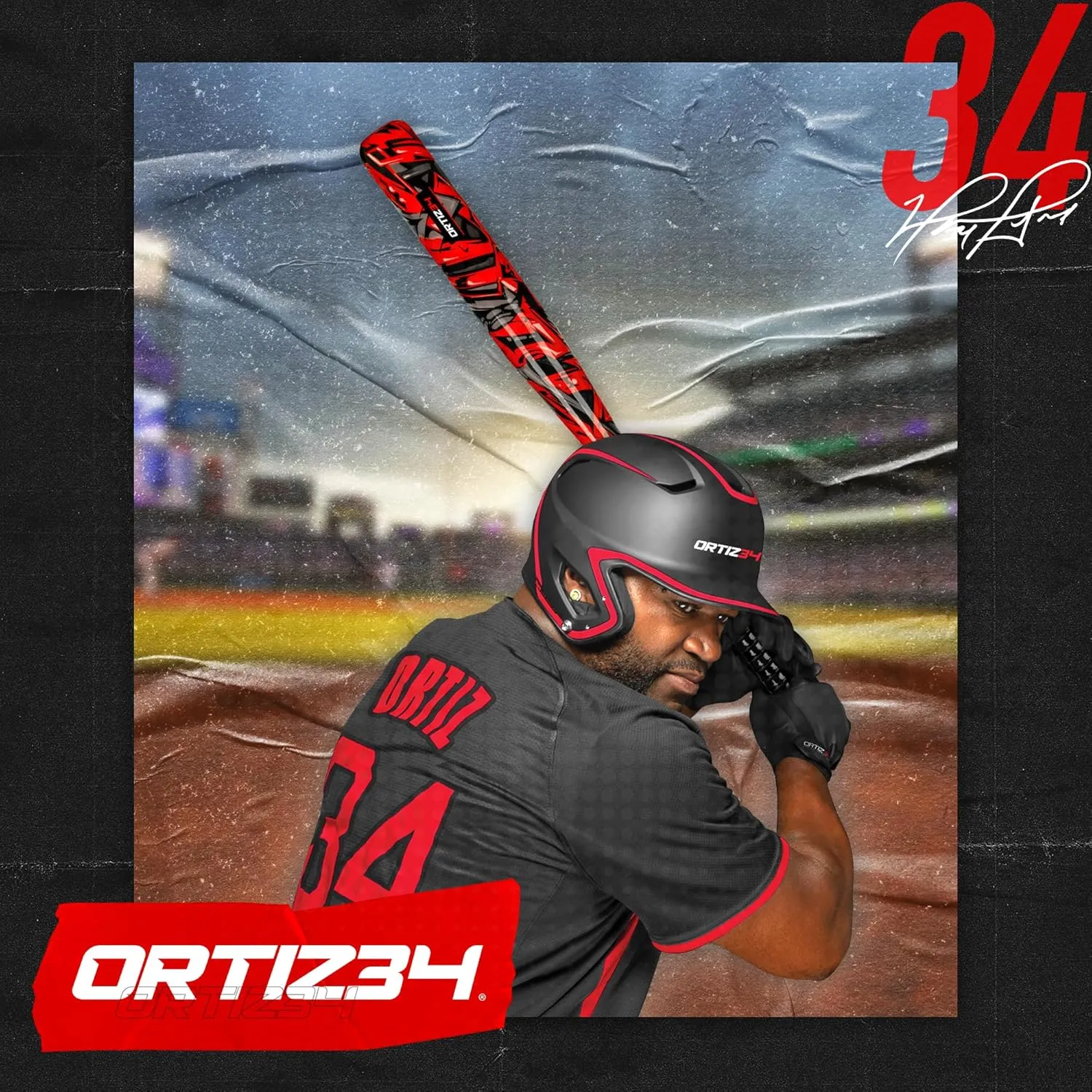 Bat & Ball Set - Graffiti Plastic Bat & Ball Homerun Set- David Ortiz Backyard Baseball Set for Youth, Kids, Teenagers, Adults