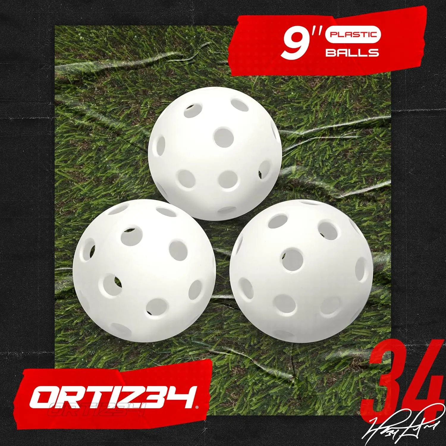 Bat & Ball Set - Graffiti Plastic Bat & Ball Homerun Set- David Ortiz Backyard Baseball Set for Youth, Kids, Teenagers, Adults