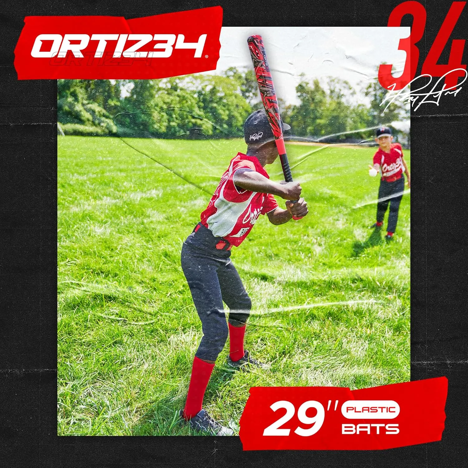 Bat & Ball Set - Graffiti Plastic Bat & Ball Homerun Set- David Ortiz Backyard Baseball Set for Youth, Kids, Teenagers, Adults