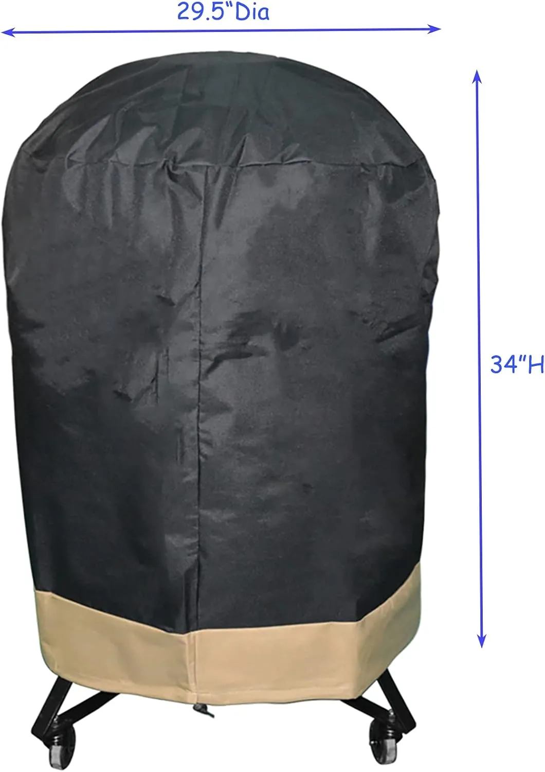 BBQ Grill Cover Fits for Kamado Joe Classic, Large Big Green Egg,Large Grill Dome,Louisiana K22 and most 18" or 22" Kamado Grill, Not for 24" Kamado Grill, Measurement 29.5"Dia X 34"H