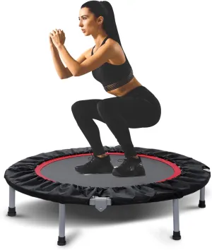 BCAN 38"/40''/48'' Foldable Mini Trampoline Fitness Trampoline with Safety Pad,Rebounder Exercise Trampoline for Adults Indoor/Garden Workout,Max Load 300lbs/440lbs