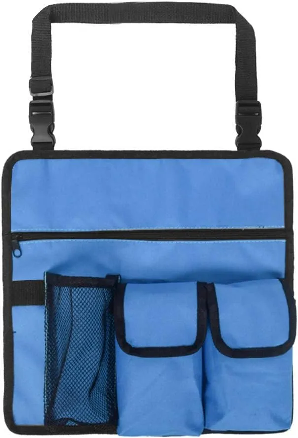 Beach Chair Armrest Bag Oxford Chairs Hanging Storage Pouch Handy Pocket Waterproof Armrest Beside Caddy Tote Shoulder Side Bag Folding Walker Bag with 4 Pockets for Outdoor Camping Beaching Fishing