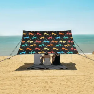 Beach Shade Tent with UPF50  UV Protection,Monkey Bright Abstract Funny Lightweight Camping Sun Shelter for Outdoor,Camping Trips, Fishing, Backyard,Picnics,Easy Set Up and Carry 9x10.5 FT
