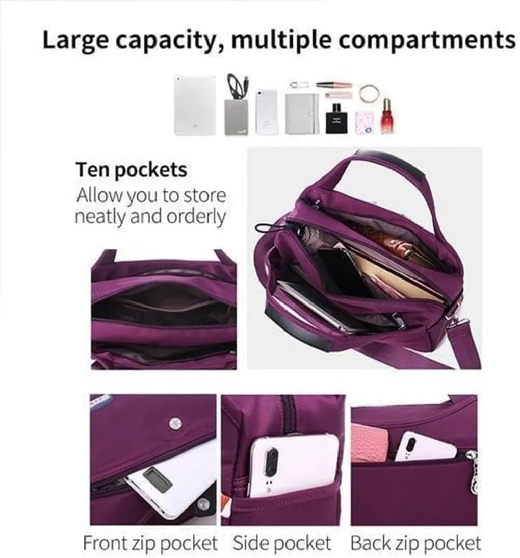 Beautifuldeer Anti Theft Handbag, Fashion Anti-Theft Handbag, Crossbody Handbag 2 in 1, Zipper Multi-Layer