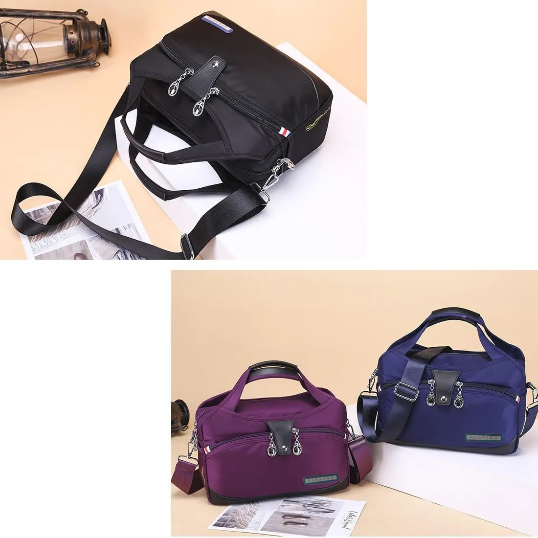 Beautifuldeer Anti Theft Handbag, Fashion Anti-Theft Handbag, Crossbody Handbag 2 in 1, Zipper Multi-Layer