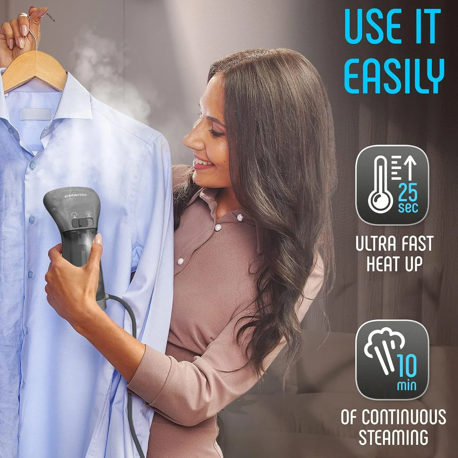 Best Steamer for Clothes, Hand Held Portable Travel Garment Steamer, Metal Steam Head, 25s Heat Up, Pump System, Mini Size, Handheld Steamer for Any Fabrics, No Water Spitting (120, Volts)