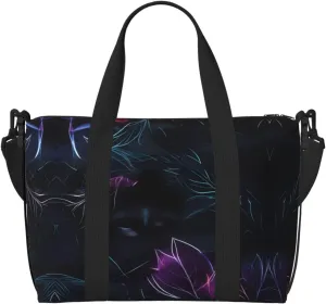 Black mystery Women's Hand-held Crossbody Travel Bag, Casual Handbag with Zipper, Suitable for Work, Travel, Fitness, Travel