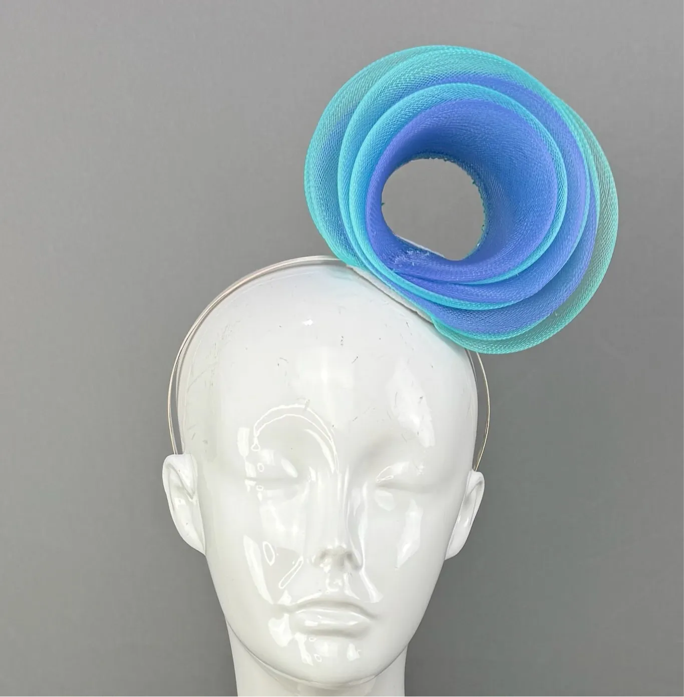 Blue Kentucky Derby fascinator, Derby Hat Alternative (SILVER LINE)