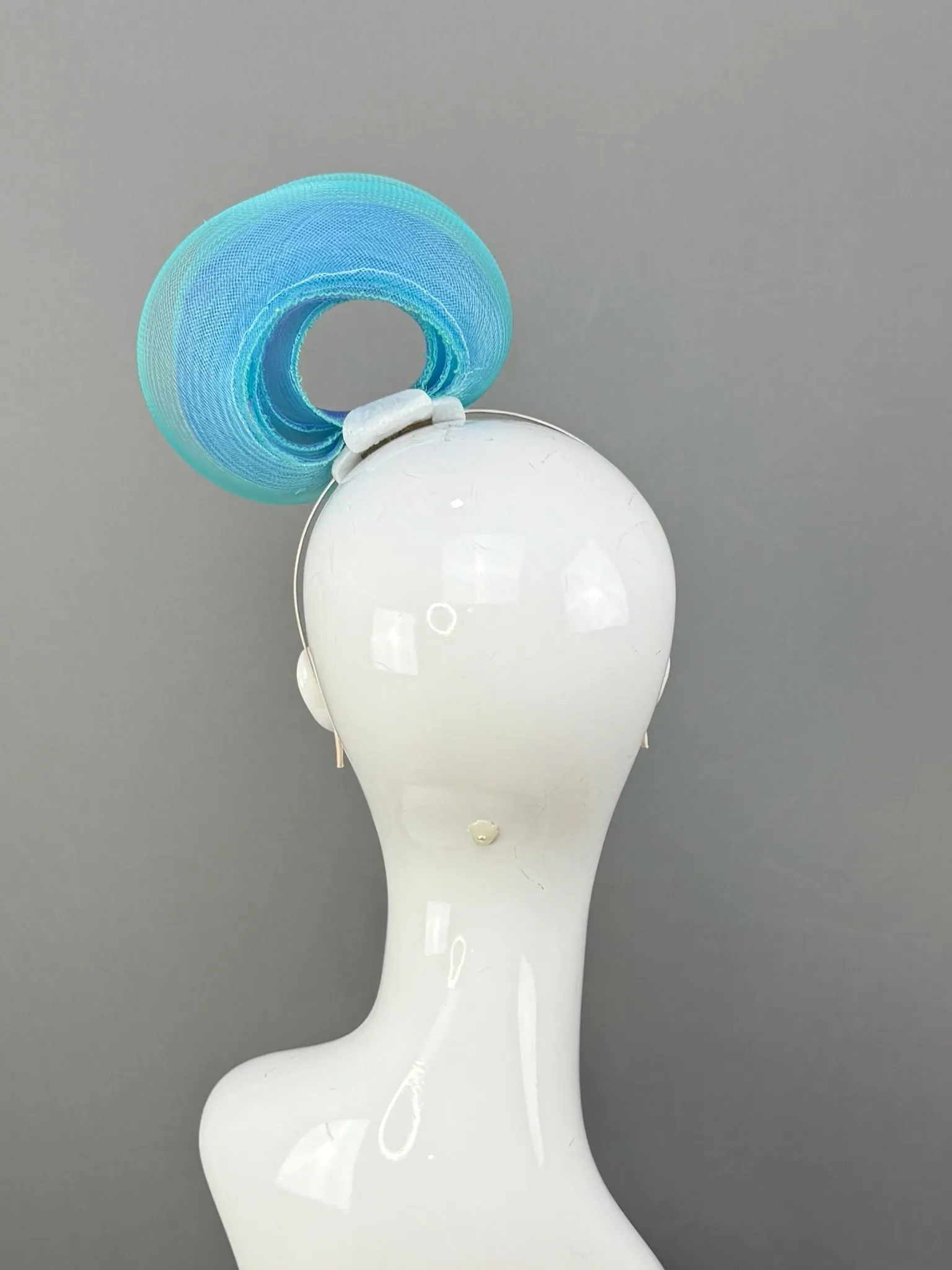 Blue Kentucky Derby fascinator, Derby Hat Alternative (SILVER LINE)