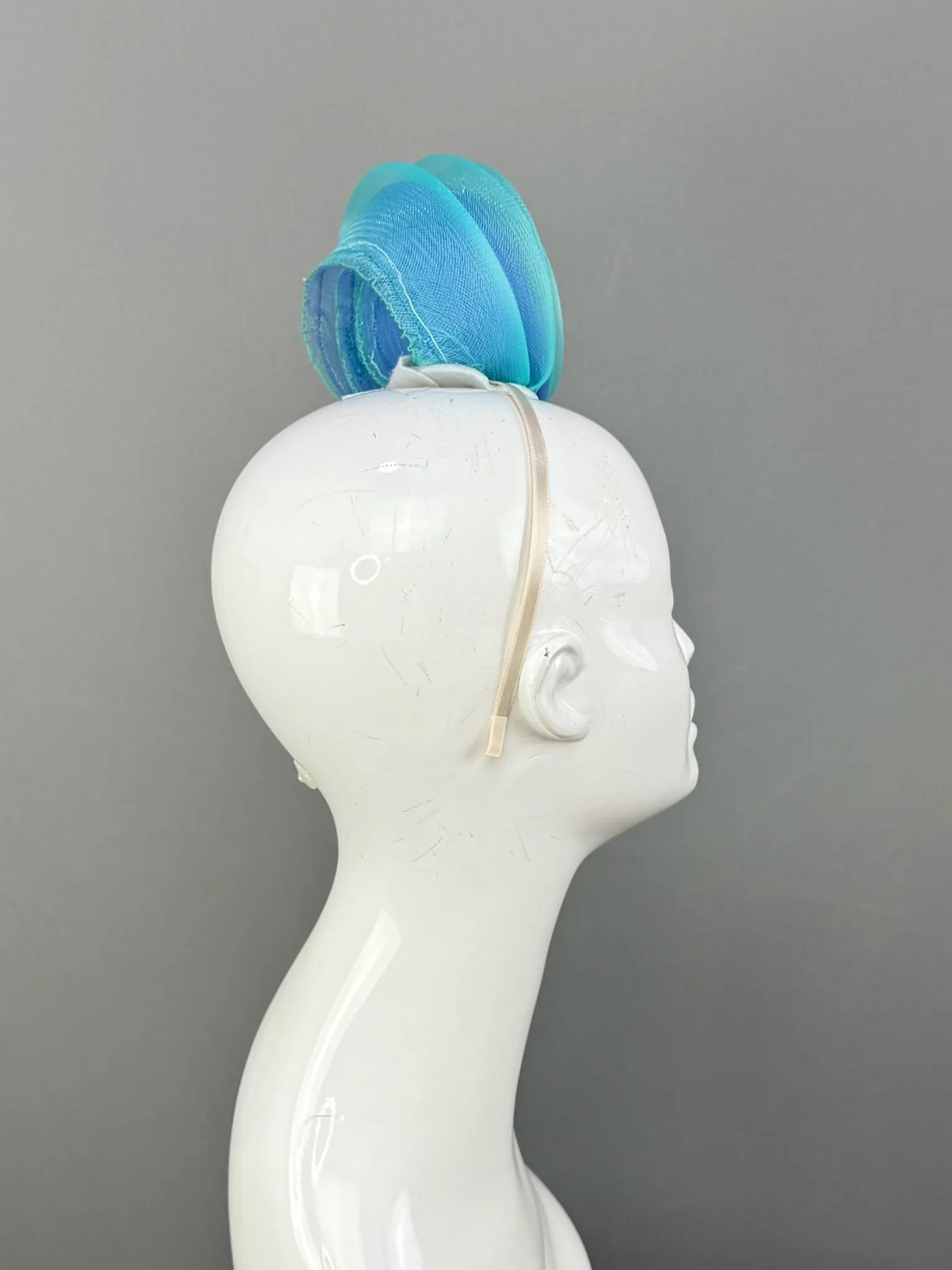 Blue Kentucky Derby fascinator, Derby Hat Alternative (SILVER LINE)
