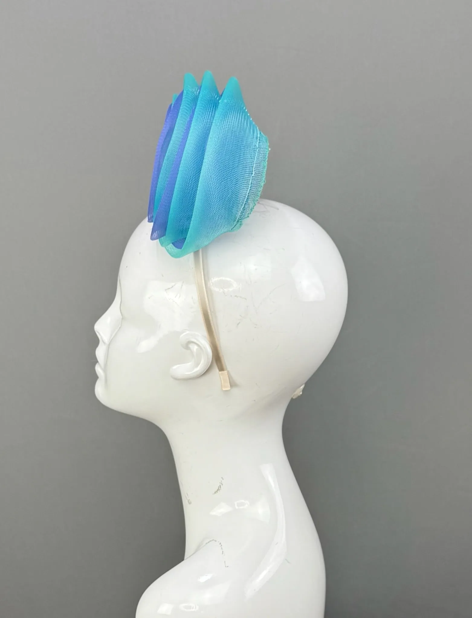 Blue Kentucky Derby fascinator, Derby Hat Alternative (SILVER LINE)