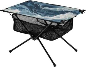 Bolaz Outdoor Folding Portable Picnic Camping Table-Sea Wave3,Storage Mesh for Camping Gear Accessories, Hiking, Mountaineering, Outdoor Travel
