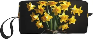 Bouquet Of Daffodil Storage Bag,Small Makeup Bag For Purse Travel Makeup Pouch Mini Cosmetic Bag For Man