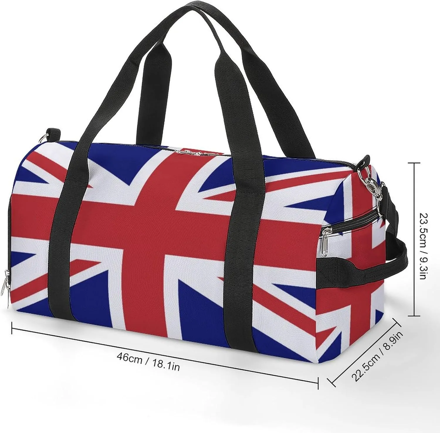 British Flag Duffel Bag for Men Women with Shoe Compartment Weekender Tote